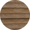 A circular image showing a close-up of horizontal wooden planks with visible wood grain texture and a natural brown color.